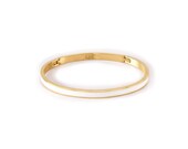 BG301 B.Tiff quot The Hamptons quot White Enamel Bangle Bracelet
