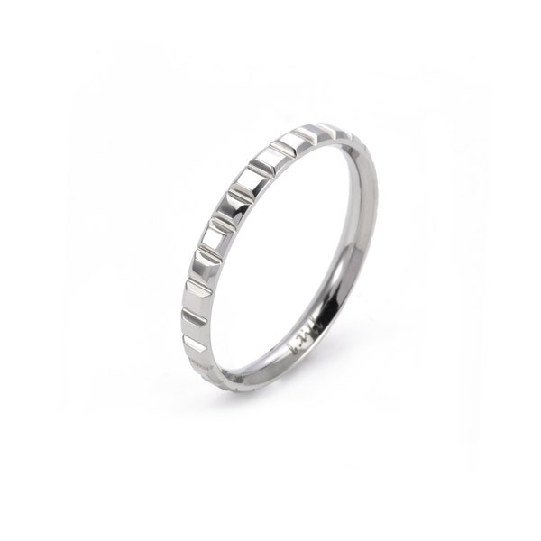 RG102W B.Tiff Simplicity Box Cut Stacking Ring