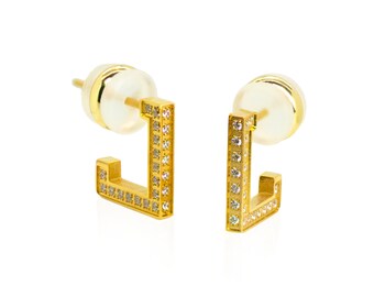 B.Tiff Pave L-Bar Earring ER246