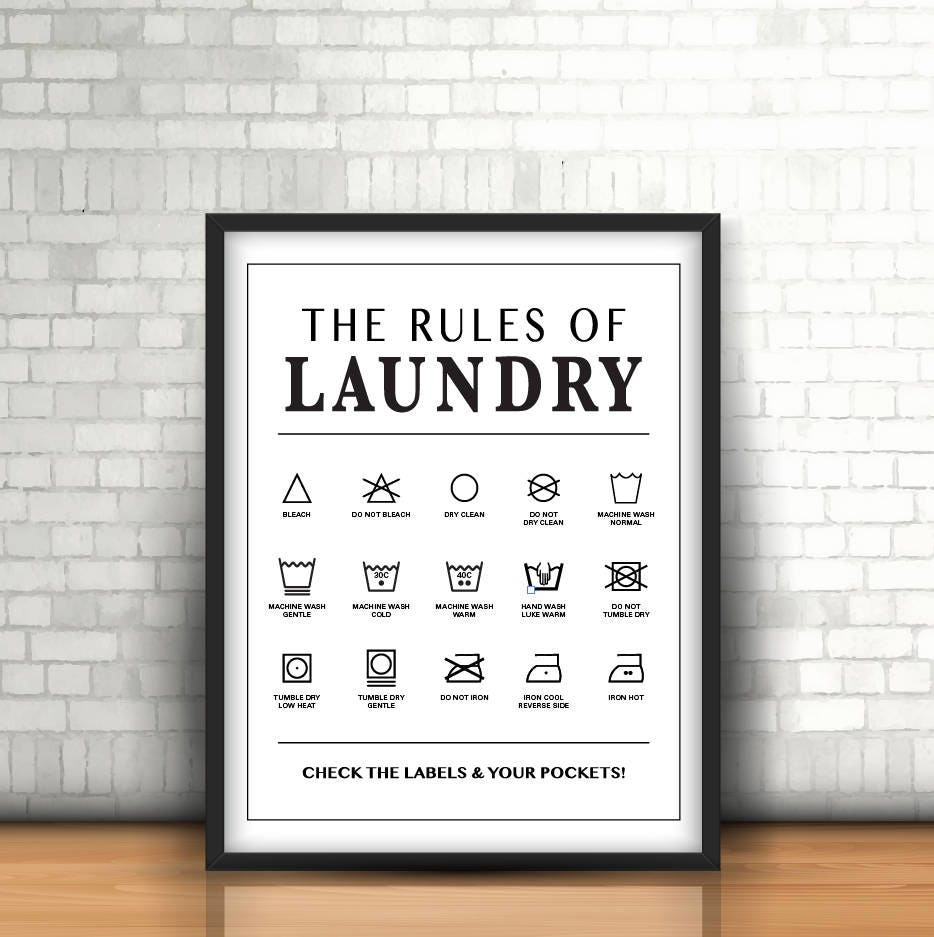 The Rules Of Laundry Laundry Room Wall Art 8 X 10 Etsy Ireland