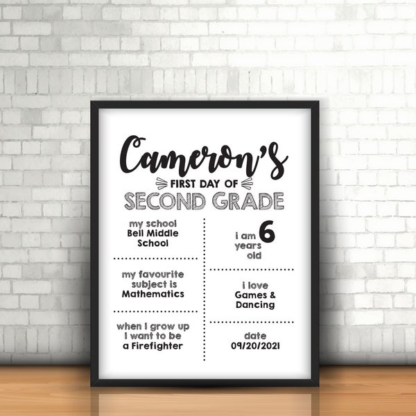 First Day of School Sign | Printable Back to School Sign 8" x 10"