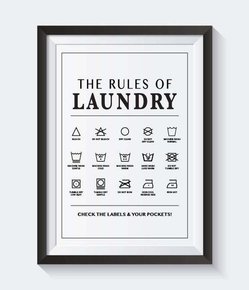 The Rules of Laundry Laundry Room Wall Art 8 X 10 Etsy