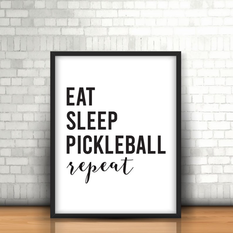 Pickleball Cursive Eat, Sleep, Pickleball, Repeat | Printable Art | Digital Download 8 X ...