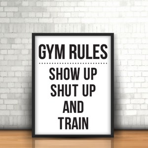 Gym Rules | Home Gym Wall Art | Printable Art | Digital Download 11 x 14 art