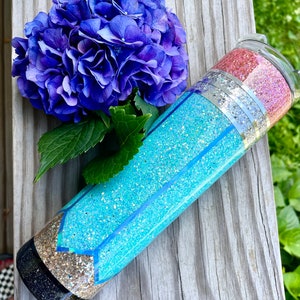 Light Blue Teacher Pencil Glitter Tumbler (teacher appreciation)