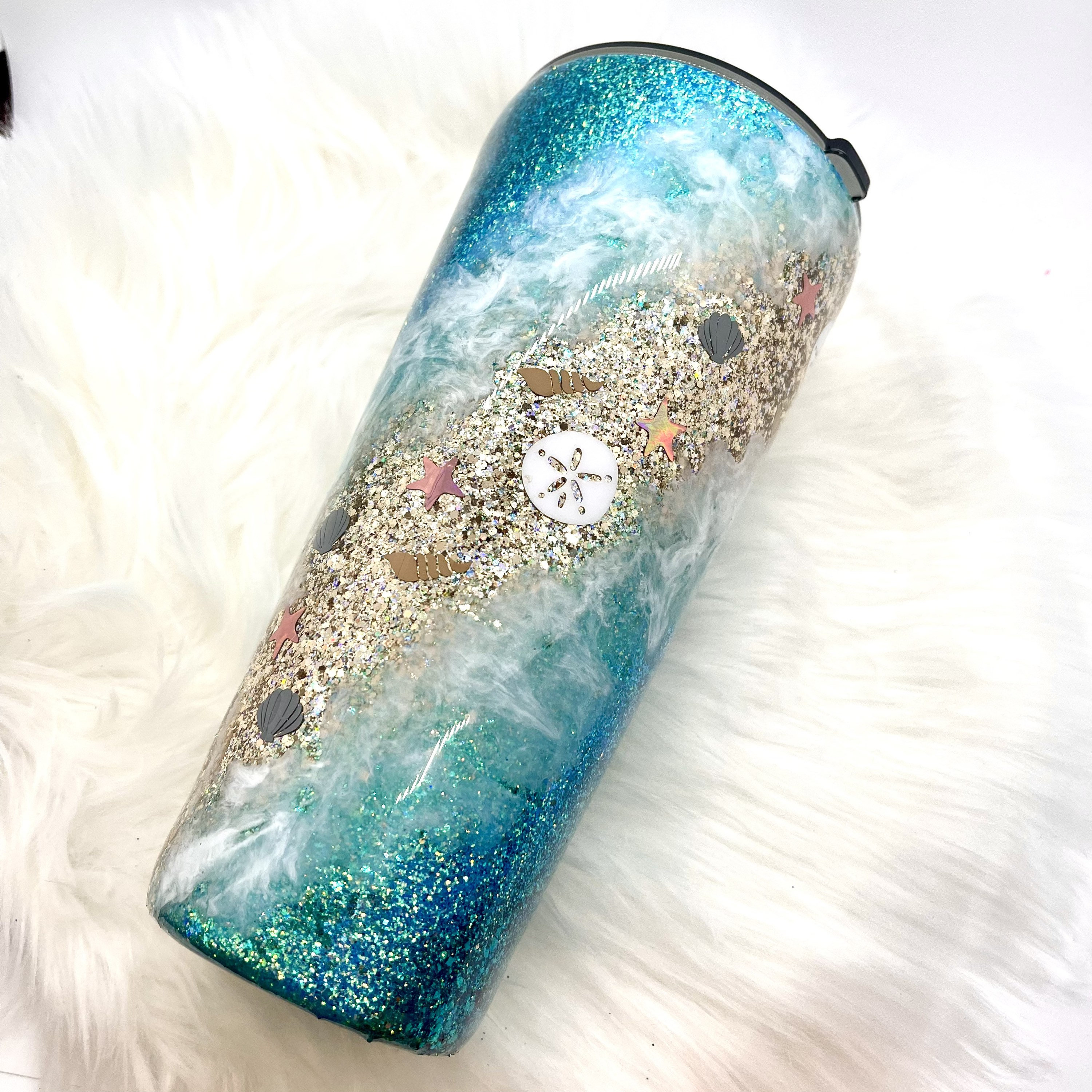 Beach Swirl Glitter Tumbler
