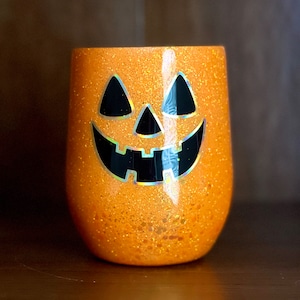 Becher Halloween Herbst Kürbis Kürbis Orange Glitter Becher
