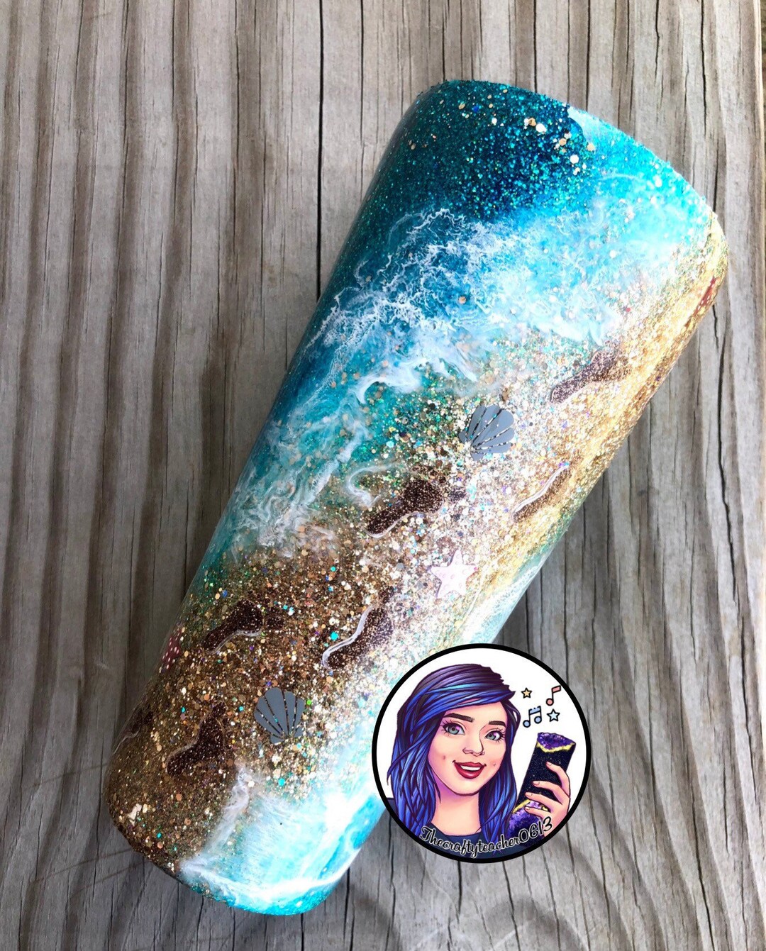 Footpints In The Sand' Musical Glitte Globe