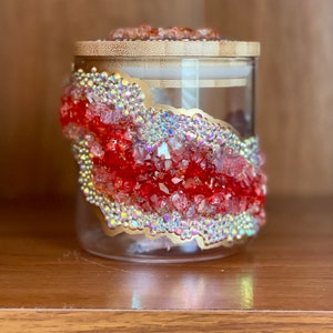 14oz Geode Stash Jar Moon Water Jar Crystal Jar