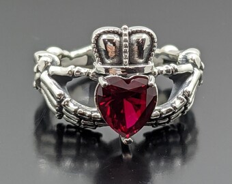 Sterling Silver Claddagh Skull Ring