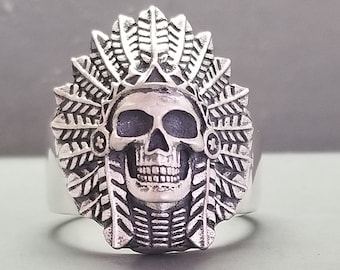 Sterling Silver Indian Skull Ring