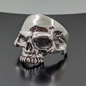 Sterling Silver Mean Skull Ring