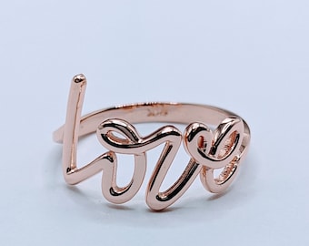 Anillo de amor en oro rosa de 14 quilates