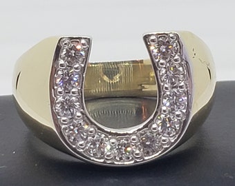 Horseshoe diamond ring mens deals