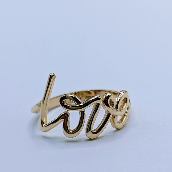 14K Yellow Gold Love Ring