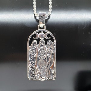 Sterling Silver Triple Goddess Maiden, Mother, Crone Pendant