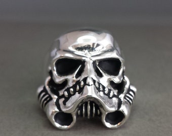 Sterling Silver Storm Trooper Skull Ring