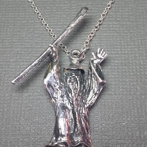 Sterling Silver Wizard Pendant With Durable Sterling Silver Cable Chain