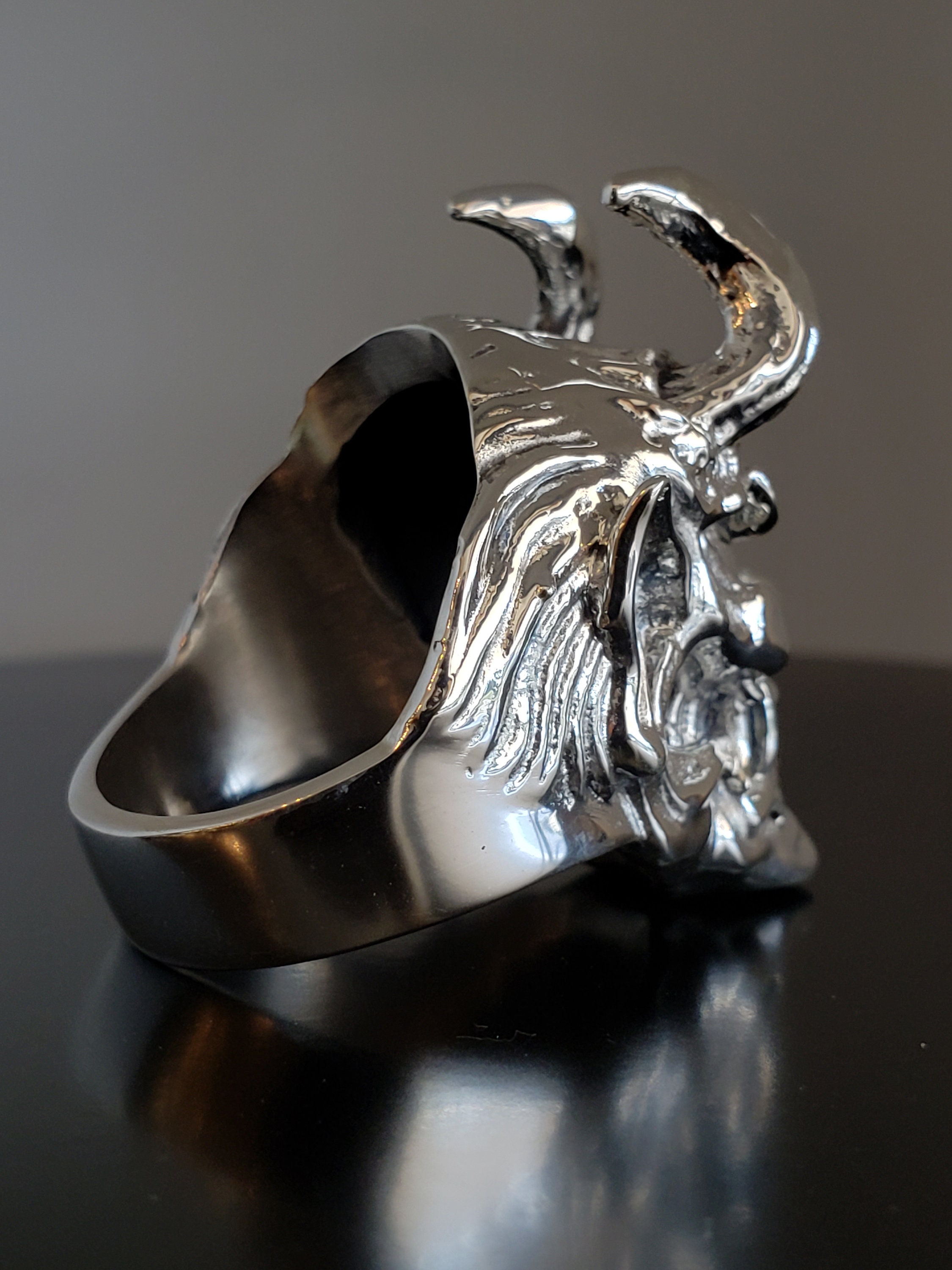 Sterling Silver Heavy Devil Ring | Etsy