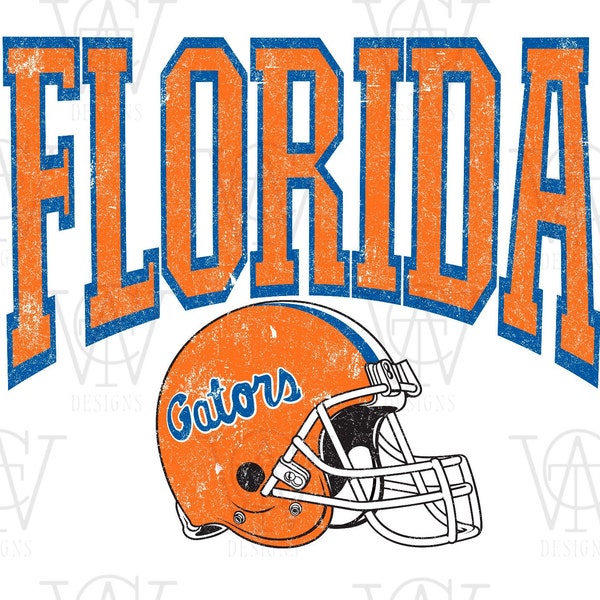 Retro Florida Gators Helmet Distressed & not distressed | Florida Vintage Varsity | SEC Football | Florida Gators | Florida sublimation |