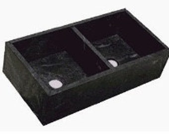 New England Double Bowl Slab Soapstone Sink