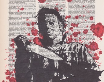Michael Myers Portrait on a Dictionary Page