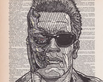 The Terminator Portrait on a Dictionary Page