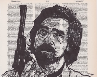 Martin Scorsese Portrait on a Dictionary Page