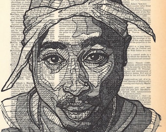 Tupac Shakur Portrait on a Dictionary Page with the term Machiavelli