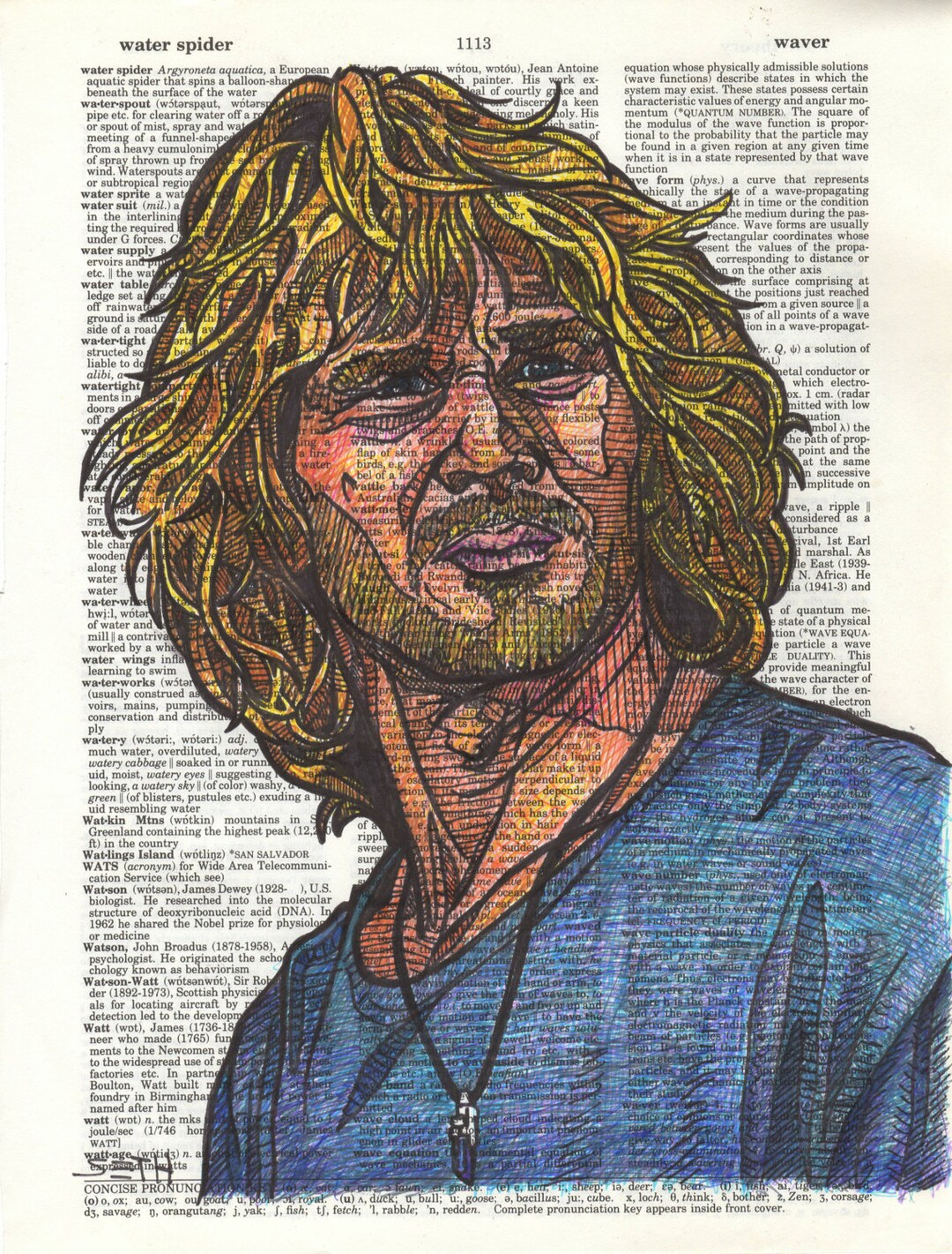 Bodhi patrick Swayze Portrait on a Dictionary Page Etsy