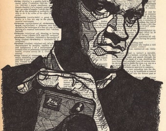 Quentin Tarantino Portrait on a Dictionary Page