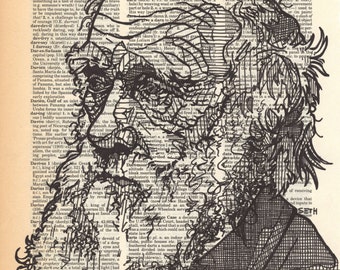 Charles Darwin Portrait on a Dictionary Page