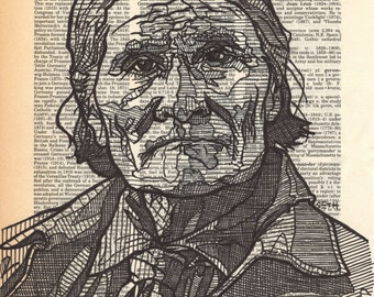 Geronimo portrait on a Dictionary Page