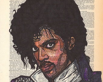 Prince tribute drawn on a dictionary page bearing the term "prince"