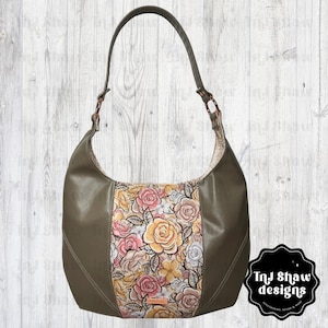 Rose Slouchy Hobo Shoulder Bag Tote Purse