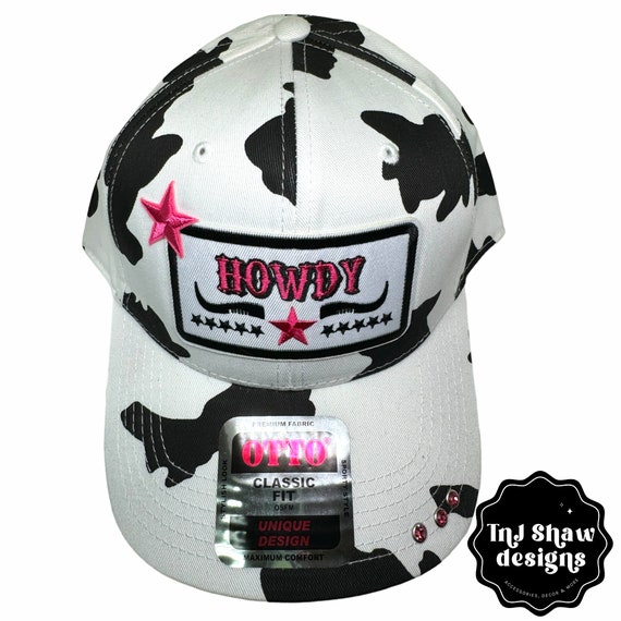 Howdy Cowboy Women\'s Black and White Hat Howdy Cowboy Hat Trucker Hat | Vintage Country Cowgirl  main image 2