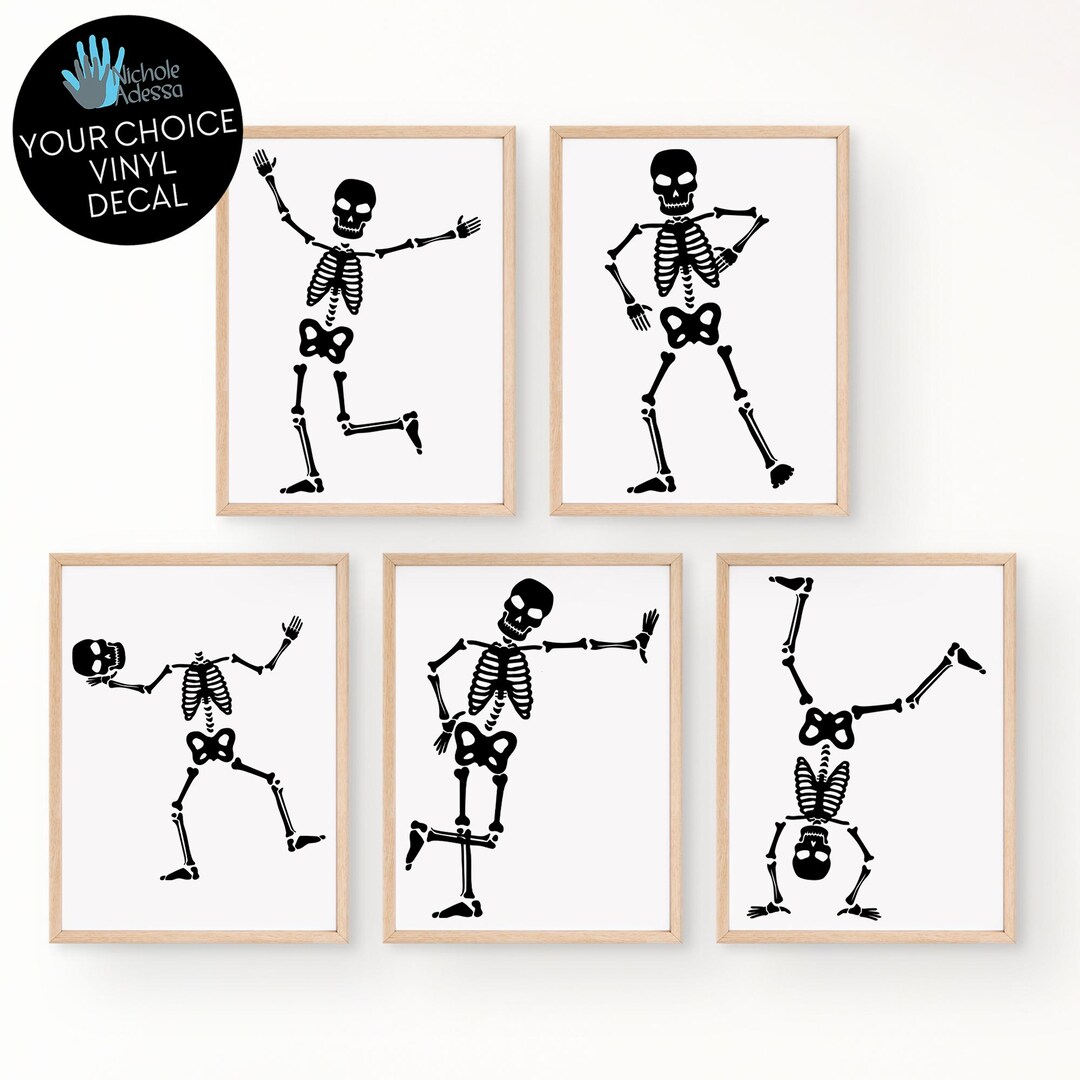 Skeleton Vinyl Decals / Halloween Decor - Etsy