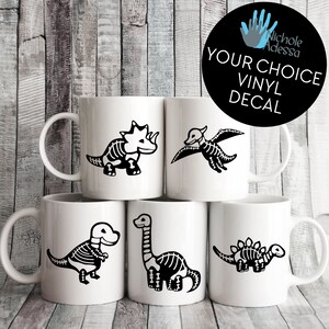 Cute Skeleton Dinosaur Vinyl Decal