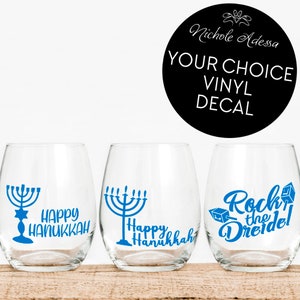 Hanukkah Vinyl Decal / Rock the Dreidel