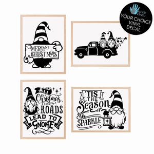 Christmas Gnome Vinyl Decals / Holiday Decor
