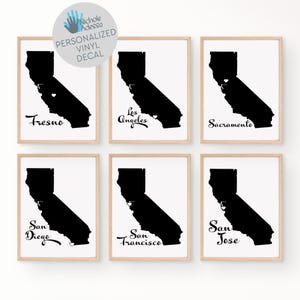 Personalized California Vinyl Decals / CA State Decor
