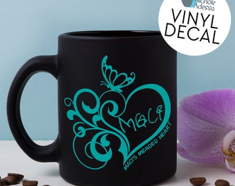 Maci's Mended Heart Butterfly Vinyl Decal