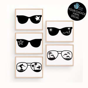 Beach Sunglasses Vinyl Decal / Beach House Decor