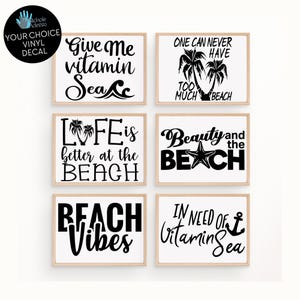 Vitamin Sea Vinyl Decals / Beach Decor
