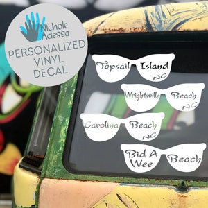 Personalized Beach Sunglasses Vinyl Decal