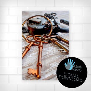 Vintage Skeleton Keys Digital Download / Rustic Decor