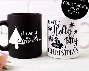 Jolly Christmas Vinyl Decal / Holiday Decor