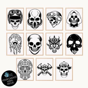 Edgy Skull Vinyl Decals / Halloween Decor