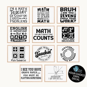 Math Teacher Vinyl Decals / School Decor