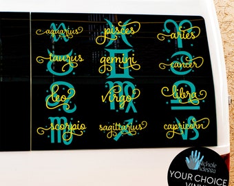 2-Color Zodiac Sign Vinyl Decal